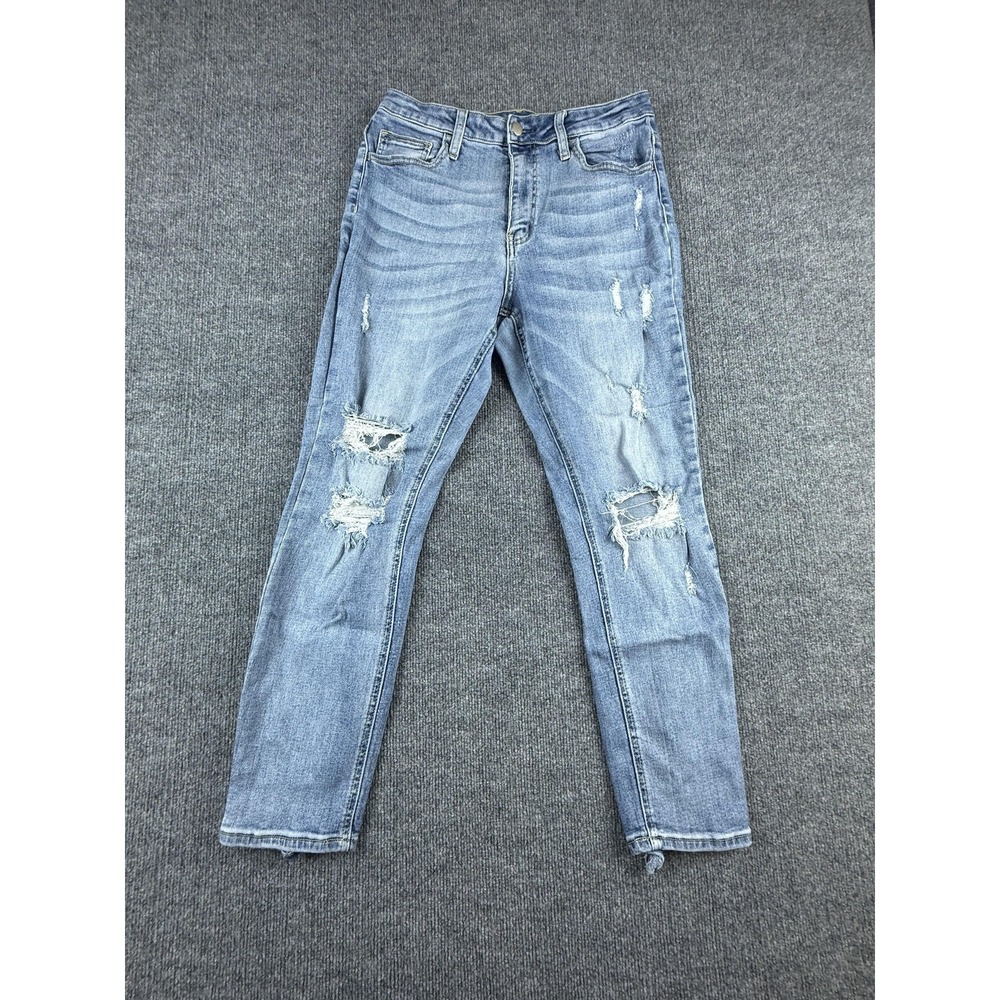 Windsor Jeans Juniors 11 Light Wash Mid Rise Distressed Skinny Denim KVL436